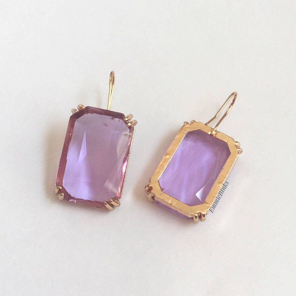 New For Love and Lemons Flirty Lavender Drop Earrings - Picture 3 of 8